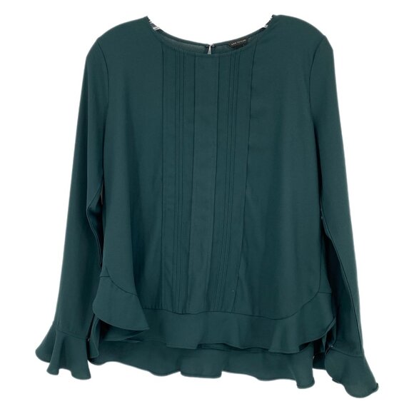 Ann Taylor Tops - Ann Taylor Green Flare Sleeve Blouse | Hook & Loop Closure